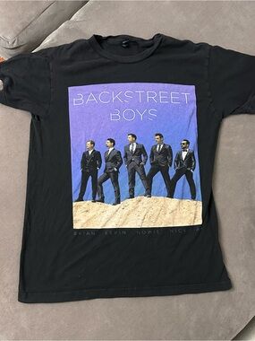 Backstreet Boys Shirt Mens Medium Black 2014 Tour Band Tee Tultex Graphic Music